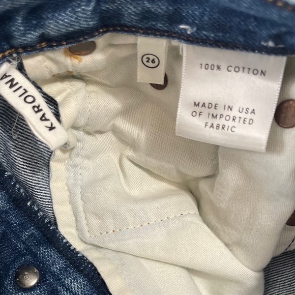 Grlfriend Karolina 26 Jeans High Rise Button Fly Skinny Destroyed Blue - Picture 7 of 8